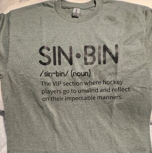 Gildan Heather Green "SIN·BIN" Hockey Tee